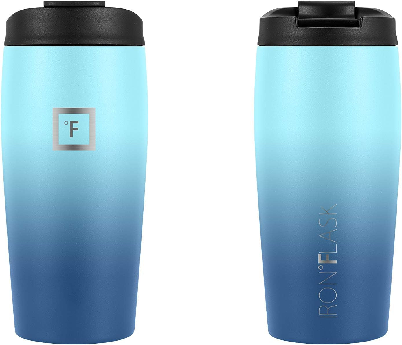 Nomad Tumbler - 2 Lids Straw/Flip, Vacuum Insulated Stainless Steel Bottle, Double Walled, Drinking Cup, Thermo Coffee Travel Mug, Water - Blue Waves, 16 Oz